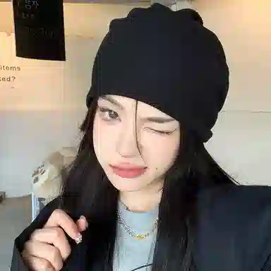 优幽兰 女学生秋冬季 韩版显脸小针织 东北加厚 针织布料 绒线帽 男女同款情侣款