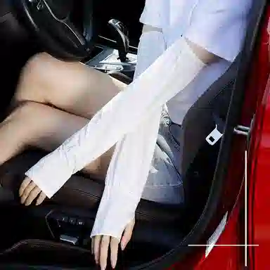 优幽兰 防晒户外防紫外线开车骑行休闲纯色便携小众设计感零触感 防晒袖 男女同款情侣款