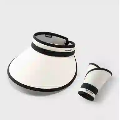 优幽兰 时尚潮流夏季大檐户外可折叠遮阳帽休闲百搭透气防紫外线空顶帽简约高级感通勤出现太阳帽子显脸小 锦纶 防晒帽 女款