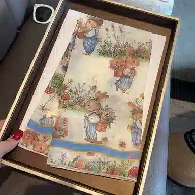 优幽兰 日系高级感春夏秋季小方巾复古小清新女装饰卡通甜美可爱百搭包头巾护颈防晒小领巾潮 丝巾 女款