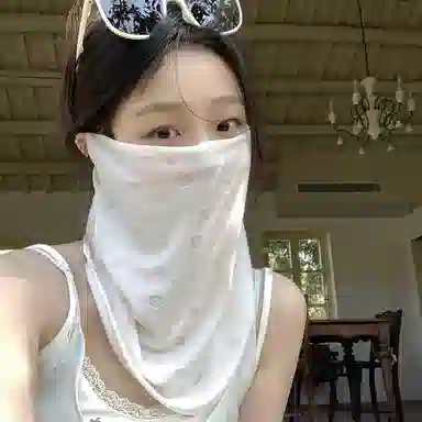 优幽兰 韩版甜美花朵脸罩时尚潮流骑行防紫外线遮阳面纱百搭高级感透气护颈脸 锦纶 防晒面罩 女款