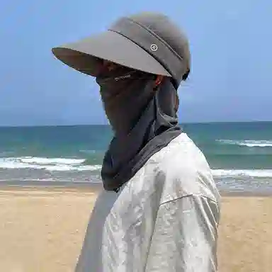 优幽兰 休闲简约高级感遮阳帽大檐显脸小舒适透气空顶帽百搭时尚户外防紫外线太阳帽子 聚酯纤维 防晒帽 男款