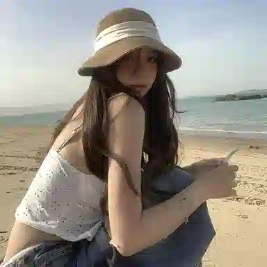 优幽兰 百搭度假风日系气质优雅透气织带法式时尚设计感夏海边沙滩防紫外线遮阳大檐显脸小 纤维素材料 防晒帽 女款