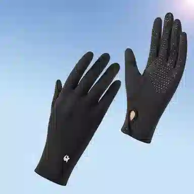 优幽兰 休闲简约户外骑行防紫外线防滑可触屏遮阳 防晒手套冰袖护臂手套 女款