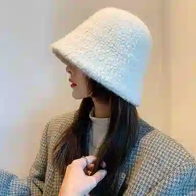 优幽兰 时尚百搭可爱卡通帽子女秋冬季骑车防风防寒加厚毛绒保暖护耳神器套头围巾一体口罩围脖雷锋 锦纶 绒线帽 女款