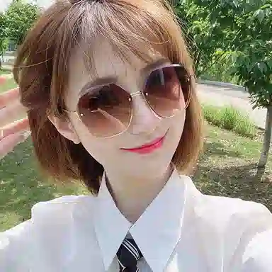 优幽兰 时尚百搭潮流简约旅行户外街拍遮脸防晒学生骑行开车防紫外线 不规则形 太阳眼镜 男女同款情侣款