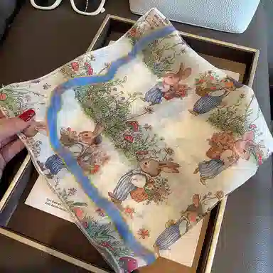 优幽兰 日系高级感春夏秋季小方巾复古小清新女装饰卡通甜美可爱百搭包头巾护颈防晒小领巾潮 丝巾 女款