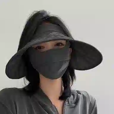 优幽兰 夏季透气遮阳防紫外线可折叠发箍式空顶大帽檐拍照打卡显脸小户外出游骑车 锦纶/氨纶 防晒帽 女款