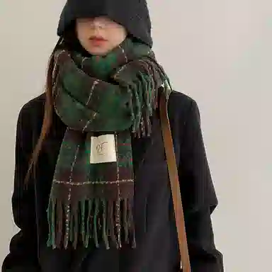 优幽兰 防风防寒护脖子保暖 小众高级感 绒线围巾 女款