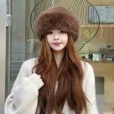 优幽兰 韩版氛围感显脸小蒙古帽百搭时尚秋冬季防寒东北保暖盆帽素颜遮脸高级感气质护耳毛绒帽 聚酯纤维 渔夫帽 女款