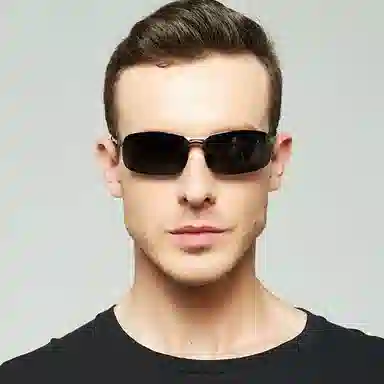 优幽兰 潮流时尚偏光简约百搭户外出游防紫外线显脸小遮脸防晒驾驶钓鱼开车专用高颜值 不规则形 太阳眼镜 男款