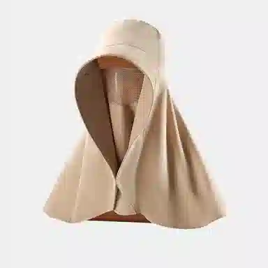 优幽兰 时尚小众设计感全脸遮阳大檐面罩护颈一体披肩百搭简约防紫外线户外出游通勤骑车太阳 锦纶 防晒帽 女款