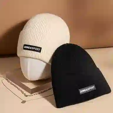 优幽兰 时尚百搭秋冬季加厚保暖针织帽休闲简约纯色高级感大头围显脸小毛线冷帽街头潮流护耳防风防寒穿搭 腈纶 绒线帽 男女同款情侣款