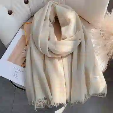 优幽兰 格子针织加厚护脖子防风防寒保暖简约韩版高级感小众氛围感流苏 绒线围巾 女款