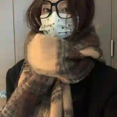 优幽兰 复古气质穿搭百搭时尚防风防寒保暖 两用小众简约高级感 绒线围巾 女款