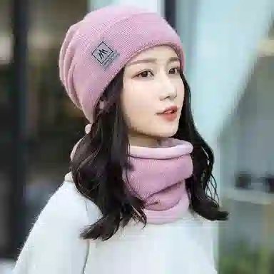 优幽兰 显脸小 一体针织 防风防寒加厚 保暖户外骑车 绒线帽 男女同款情侣款