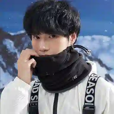 优幽兰 时尚百搭纯色冬季防风休闲简约户外骑车摩托车加绒加厚保暖面罩护颈套头防寒脖套 围脖 男女同款情侣款