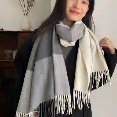 优幽兰 加厚 防风防寒 保暖护脖 绒线围巾 女款