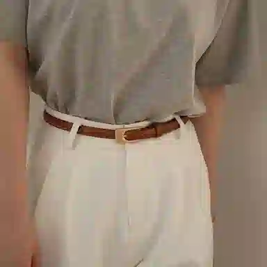 优幽兰 复古真皮细款装饰裤带腰带小众设计感裙带配西装裙子牛仔裤气质 二层牛皮 皮带 女款