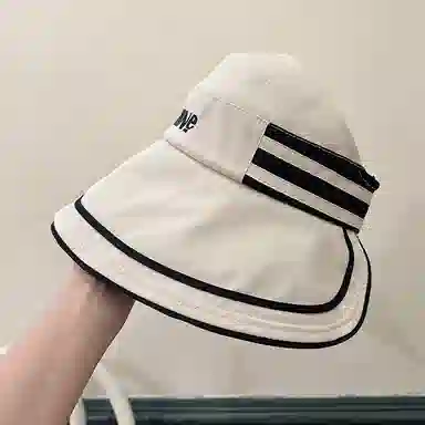 优幽兰 百搭时尚黑胶防紫外线大帽檐显脸小遮阳遮脸空顶太阳可扎马尾 棉 防晒帽 女款