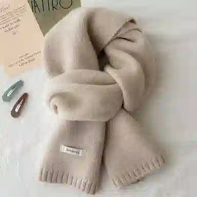 优幽兰 加厚护脖子防风防寒保暖 纯色 绒线围巾 男女同款情侣款