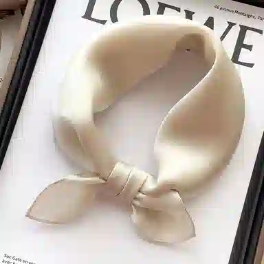 优幽兰 经典纯色小方巾气质优雅减龄职业通勤实用小领巾韩版洋气护颈薄围巾搭配衬衫连衣裙装饰 桑蚕丝 丝巾 女