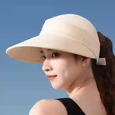 优幽兰 春夏防紫外线遮阳学生大头围显脸小小众骑车开车 聚酯纤维 防晒帽 女款