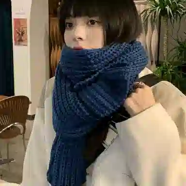 优幽兰 时尚百搭高级感 显白保暖针织韩系氛围感 防寒学生休闲简约学院风 聚酯纤维 绒线围巾 男女同款情侣款