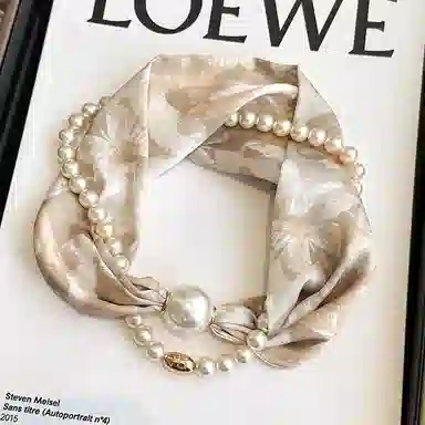 优幽兰 轻奢风高级感磁吸扣长条时尚百搭气质懒人搭配衬衫锁骨系 聚酯纤维 丝巾 女款