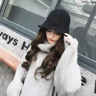 优幽兰 韩版显脸小大头围防风防寒加厚保暖针织高级感 聚酯纤维 渔夫帽 女款