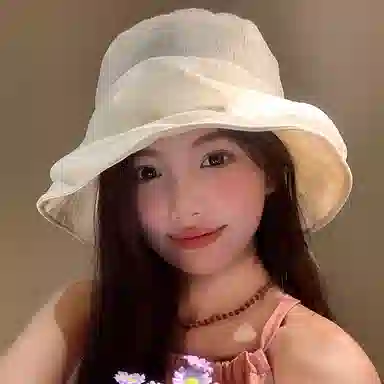 优幽兰 韩系时尚欧根纱帽子百搭高级感显脸小盆帽街头出游海边度假透气防紫外线遮阳帽 聚酯纤维 防晒帽 女款