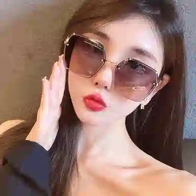 优幽兰 大脸显小高级感氛围个性气质街拍防紫外线韩版遮阳潮流防晒 方形 太阳眼镜 女款