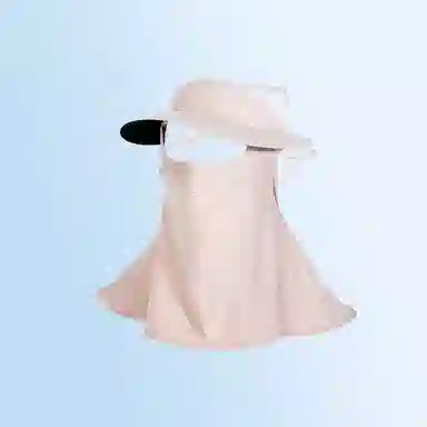 优幽兰 韩版百搭护眼角脸罩夏季防紫外线骑车遮阳帽子一体护颈薄款脸基尼户外出行必备 锦纶 防晒面罩 女款