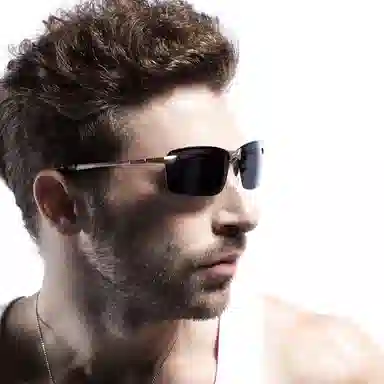 优幽兰 潮流时尚偏光简约百搭户外出游防紫外线显脸小遮脸防晒驾驶钓鱼开车专用高颜值 不规则形 太阳眼镜 男款