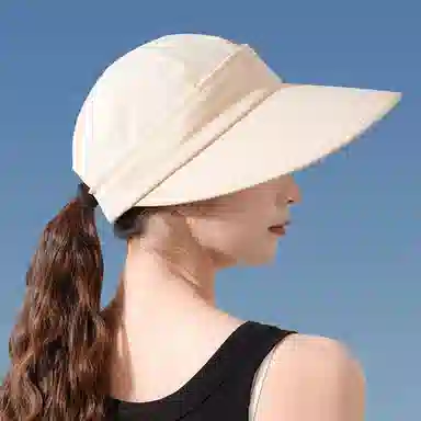 优幽兰 春夏防紫外线遮阳学生大头围显脸小小众骑车开车 聚酯纤维 防晒帽 女款