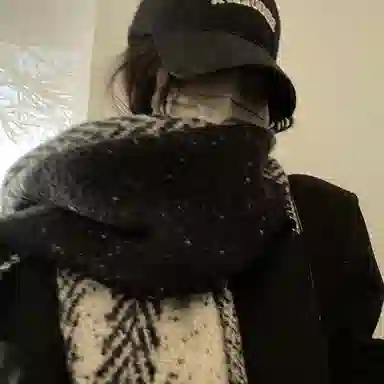 优幽兰 百搭时尚高级感保暖针织双面冬季韩系氛围感防寒加厚两用学生气质时髦穿搭 绒线围巾 男女同款情侣款