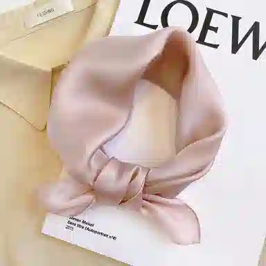 优幽兰 经典纯色小方巾气质优雅减龄职业通勤实用小领巾韩版洋气护颈薄围巾搭配衬衫连衣裙装饰 桑蚕丝 丝巾 女