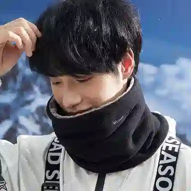 优幽兰 时尚百搭纯色冬季防风休闲简约户外骑车摩托车加绒加厚保暖面罩护颈套头防寒脖套 围脖 男女同款情侣款