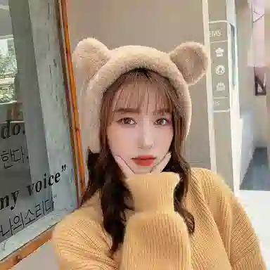 优幽兰 可爱毛绒纯色耳包保暖韩版简约百搭甜美防风防寒多用途头箍护耳保暖 耳罩 女款