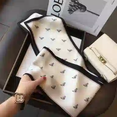 优幽兰 真丝休闲减龄气质穿搭多功能 桑蚕丝 丝巾 女款 礼盒装