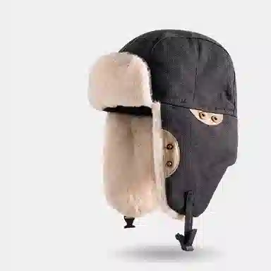 优幽兰 加绒加厚防风防寒保暖护耳户外骑行 雷锋帽 男女同款情侣款