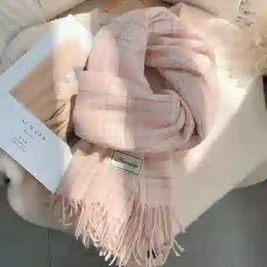 优幽兰 格子针织加厚护脖子防风防寒保暖简约韩版高级感小众氛围感流苏 绒线围巾 女款