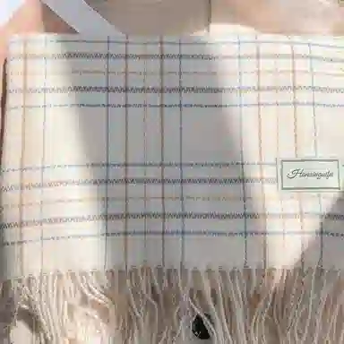 优幽兰 格子针织加厚护脖子防风防寒保暖简约韩版高级感小众氛围感流苏 绒线围巾 女款