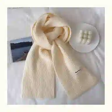 优幽兰 学生百搭款秋冬季纯色加厚保暖针织闺蜜穿搭防风防寒 绒线围巾围脖 男女同款情侣款