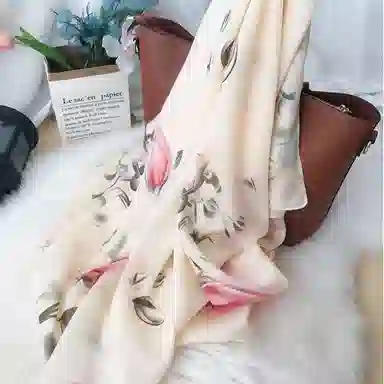优幽兰 复古花卉优雅百搭时尚潮流复古简约温柔气质防晒印花长款舒适 丝巾围巾披肩纱巾空调毯 女款