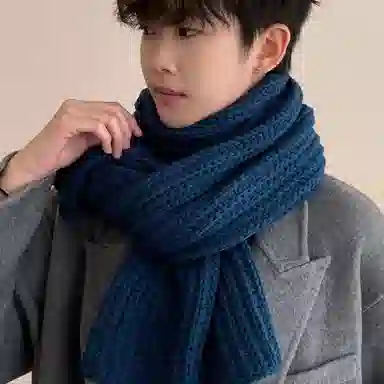 优幽兰 时尚百搭高级感 显白保暖针织韩系氛围感 防寒学生休闲简约学院风 聚酯纤维 绒线围巾 男女同款情侣款