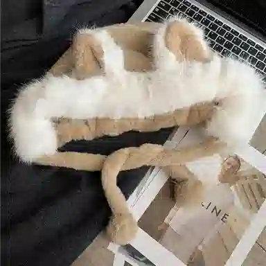 优幽兰 高级感小众 大头围设计感加厚 防寒保暖护耳 甜美可爱穿搭 毛绒 绒线帽 女款