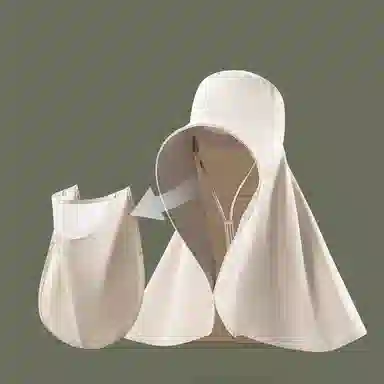 优幽兰 时尚小众设计感全脸遮阳大檐面罩护颈一体披肩百搭简约防紫外线户外出游通勤骑车太阳 锦纶 防晒帽 女款