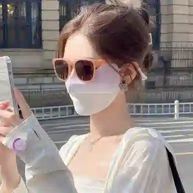 优幽兰 户外登山防风小众设计感渐变全脸遮阳舒适挂耳式透气骑行 口罩 女款