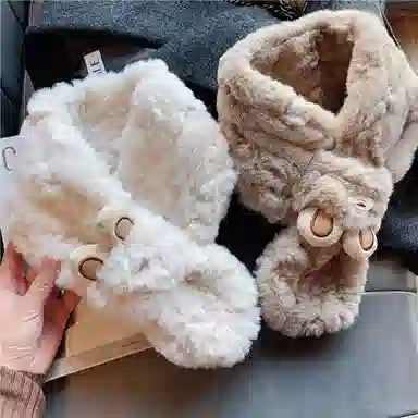 优幽兰 韩版显脸小纯色仿羊绒加厚防风防寒保暖护脖 围脖 女款 礼盒装